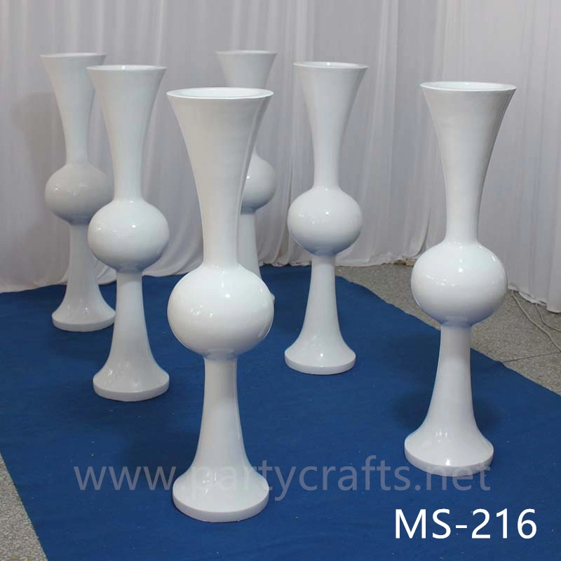 white & black  tall vase centerpiece Mushroom firber glass vase flower planting vase floor vase wedding enent  table vase