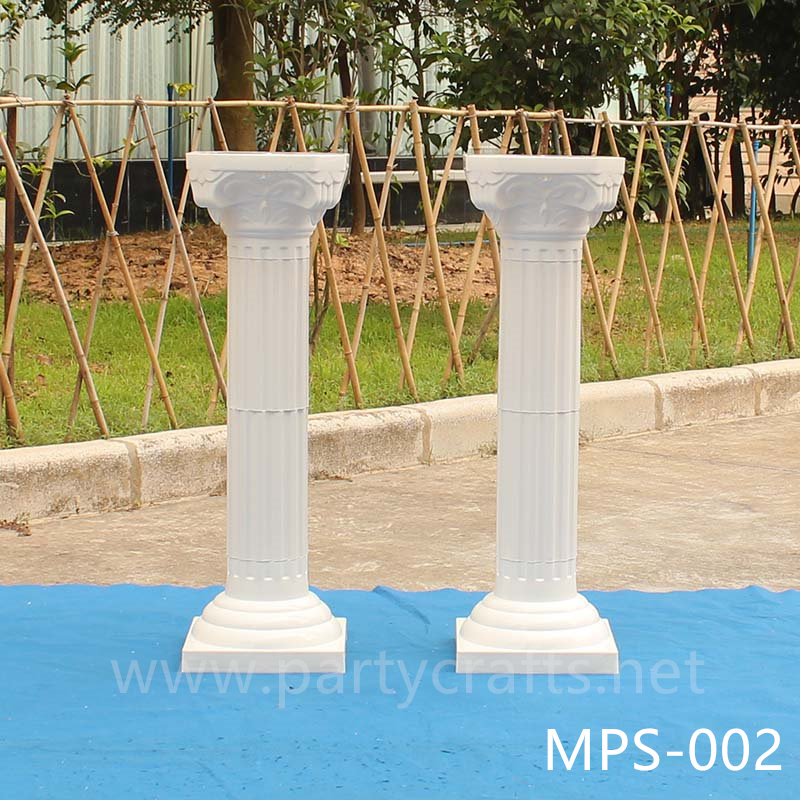 White fiberglass vase stand square top and bottom stand decoration engraved pattern wedding party decoration bridal shower event decoration living room hotel hall decoration