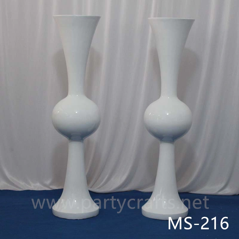 white & black  tall vase centerpiece Mushroom firber glass vase flower planting vase floor vase wedding enent  table vase