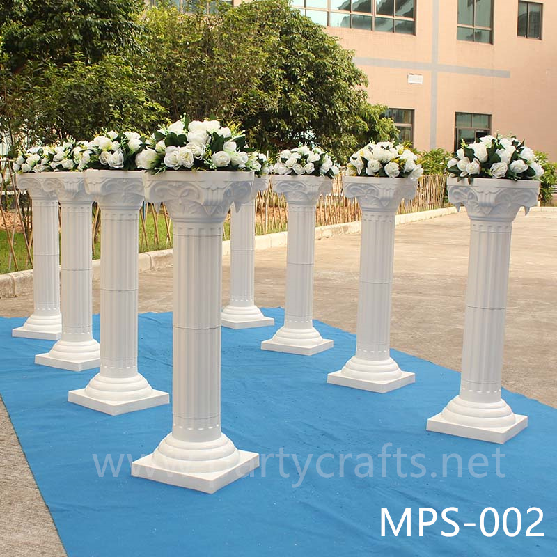White fiberglass vase stand square top and bottom stand decoration engraved pattern wedding party decoration bridal shower event decoration living room hotel hall decoration
