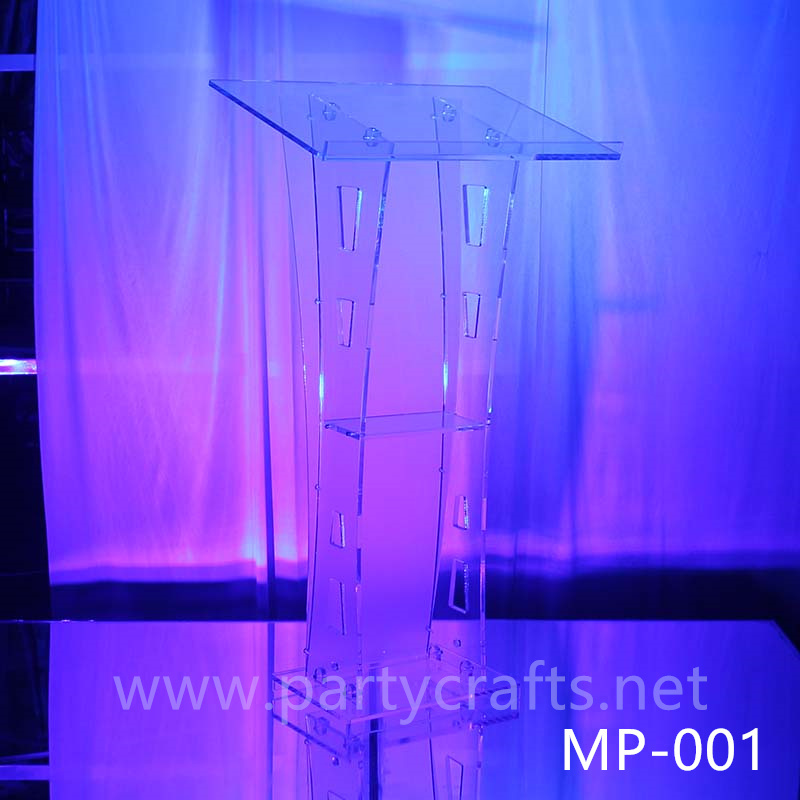clear acrylic wedding decoration hosting  table conference podium decoration