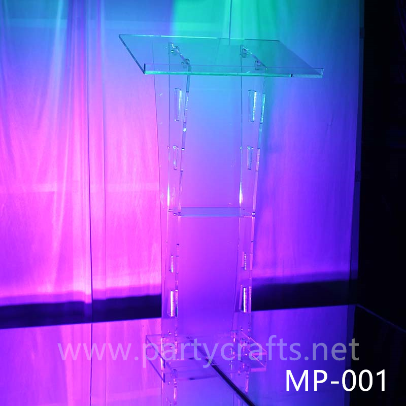 clear acrylic wedding decoration hosting  table conference podium decoration