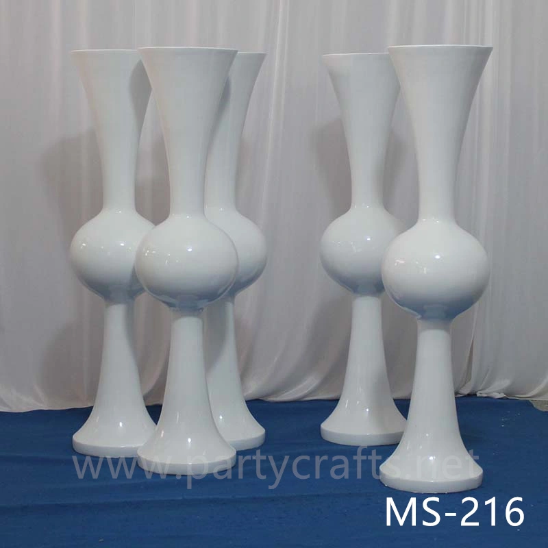 white & black  tall vase centerpiece aisle decoration Mushroom firber glass vase flower planting vase floor vase wedding enent  table vase