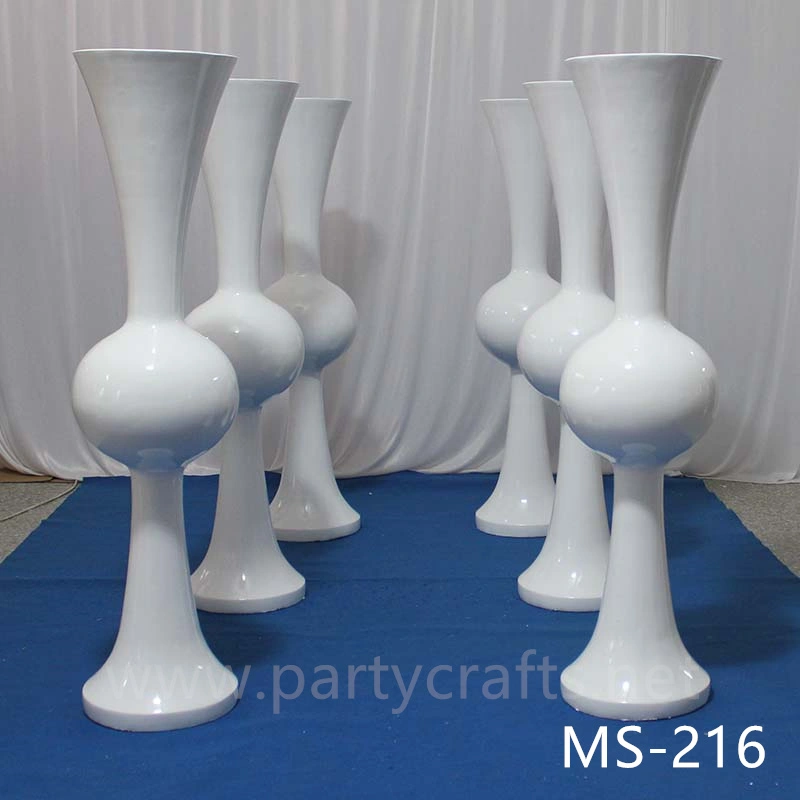 white & black  tall vase centerpiece aisle decoration Mushroom firber glass vase flower planting vase floor vase wedding enent  table vase