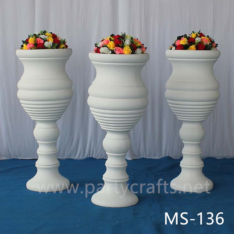 White fiberglass vase decoration wedding party decoration bridal shower event decoration living room hotel hall decoration