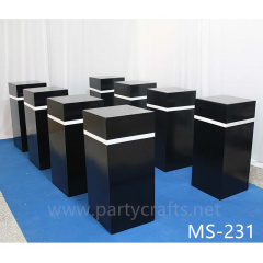 black rectangular pedestal stand square riser stand cube art display stands rectangle aisle decoration wedding table centerpiece cake table sweet table