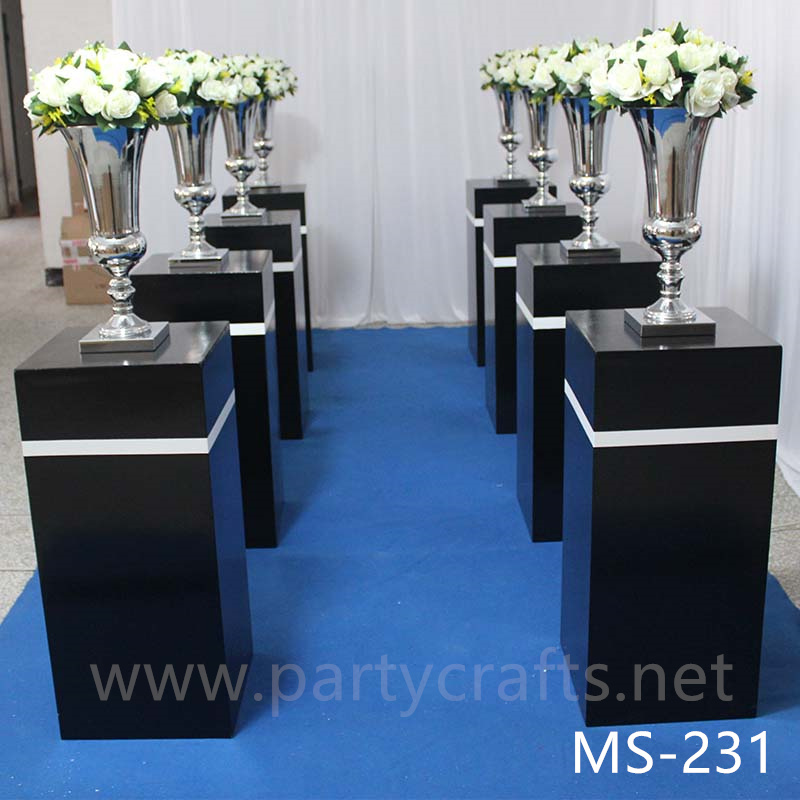 black pedestal stand square riser stand cube art display stands wedding table centerpiece cake table sweet table