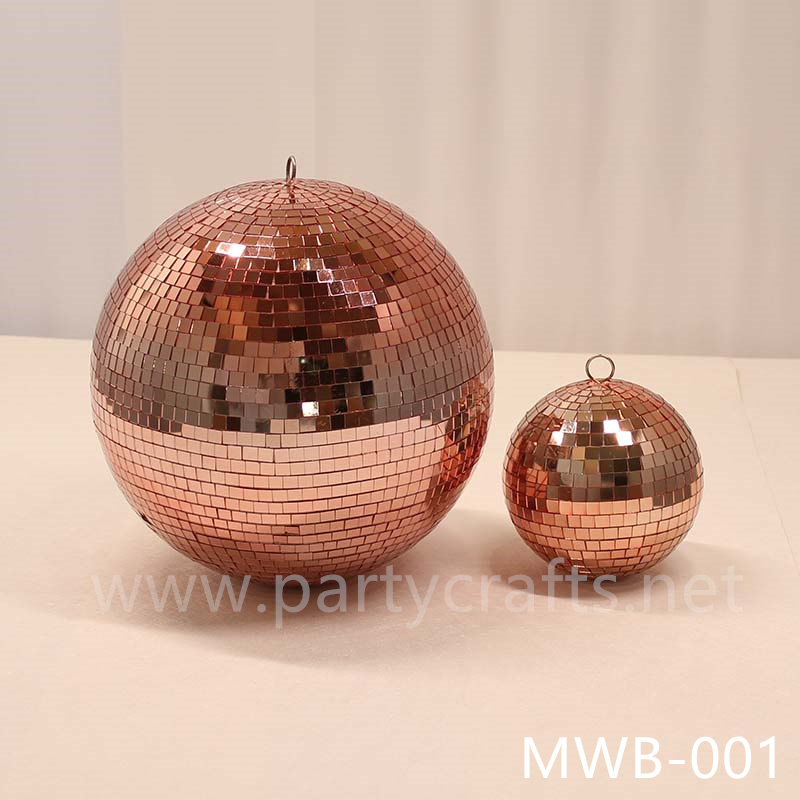 hanging mirror sequin ball rose gold & gold & silver centerpiece garden layout wedding party event decoration birthday party hotel hall decoration