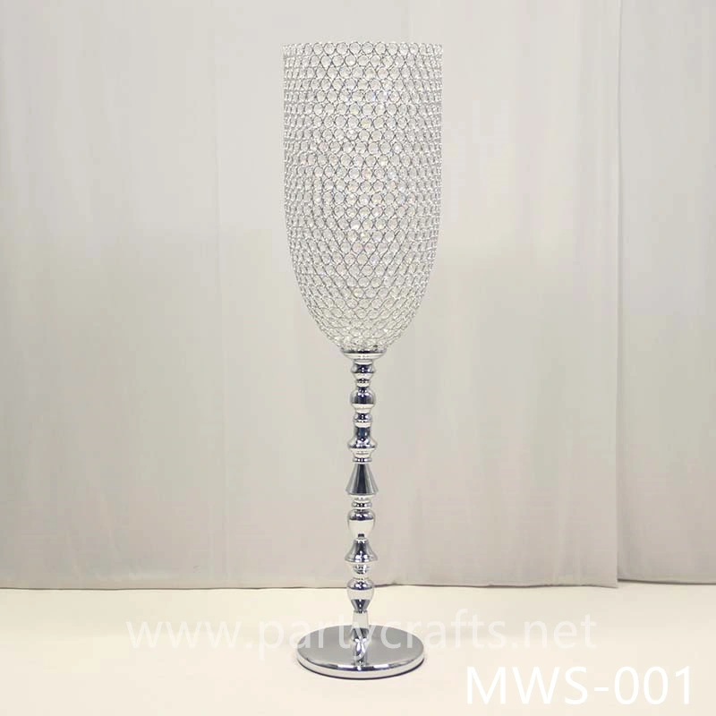 crystal centerpiece champagne glass flower vase hotel hall decoration wedding party event bridal shower decoration