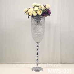 crystal centerpiece champagne glass flower vase hotel hall decoration wedding party event bridal shower decoration  aisle deocration