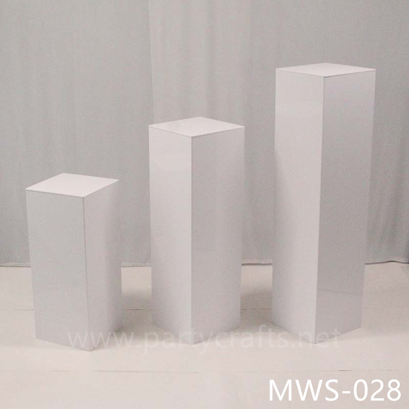 pure white rectangle pedestal stand base square riser stand cube small art display stands flower stand rectangular pedestal wedding table tall centerpiece cake table sweet table backdrop stand decoration floral stand  aisle decoration home decoration