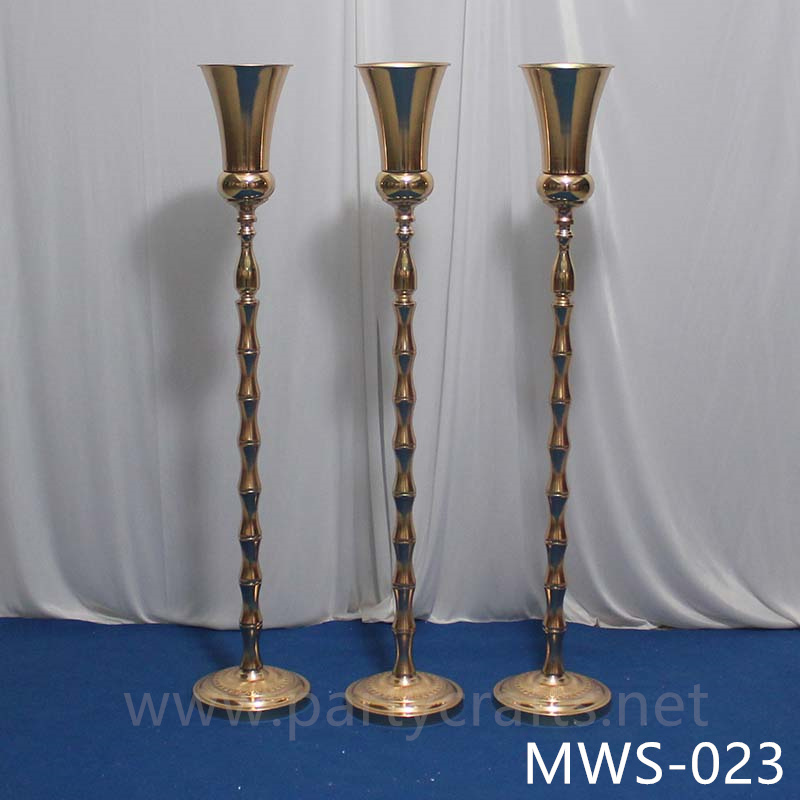 metal rose gold tall flower stand hotel hall living room decoration wedding paty event decoration