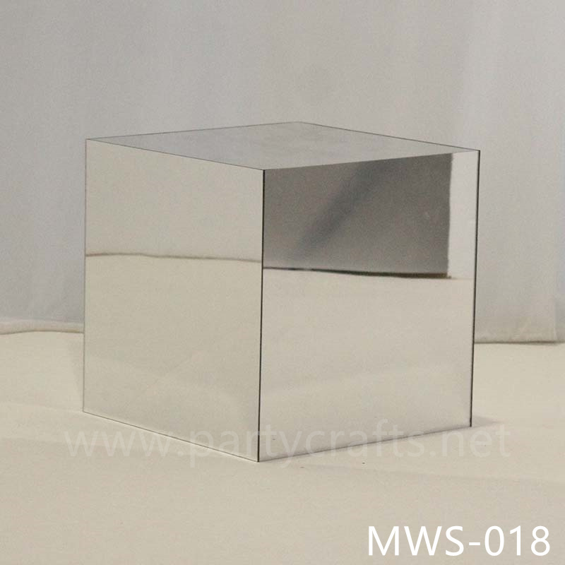 silver pedestal stand square  riser stand mirror cube art display stands  wedding table centerpiece cake table sweet table