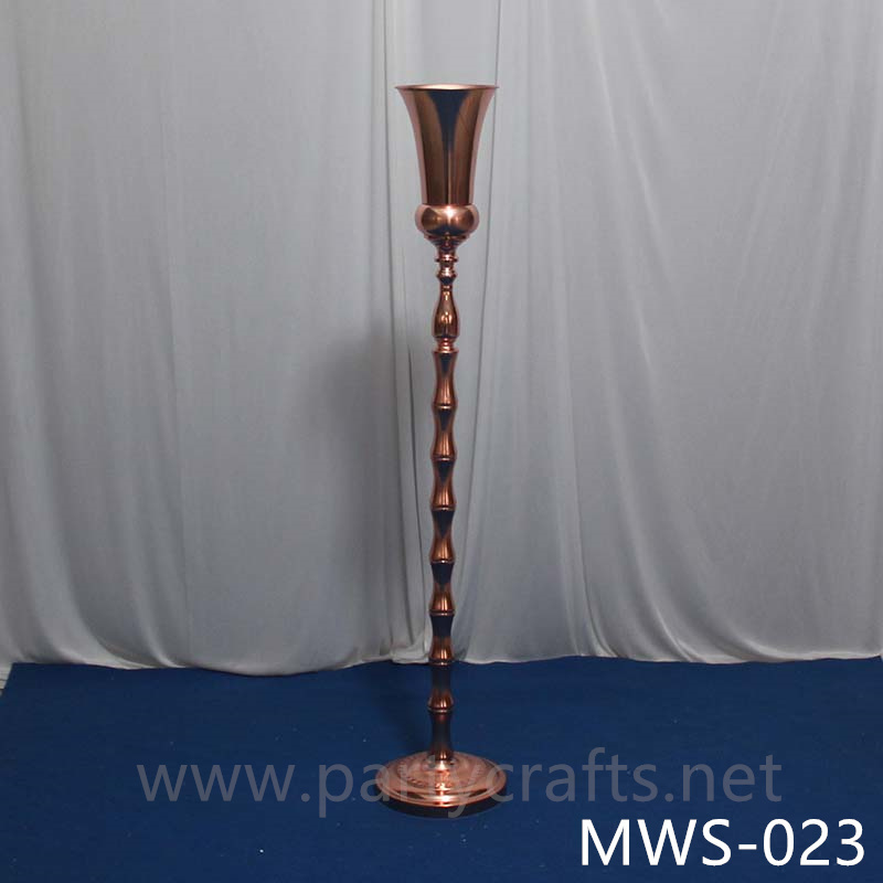 metal rose gold tall flower stand hotel hall living room decoration wedding paty event decoration