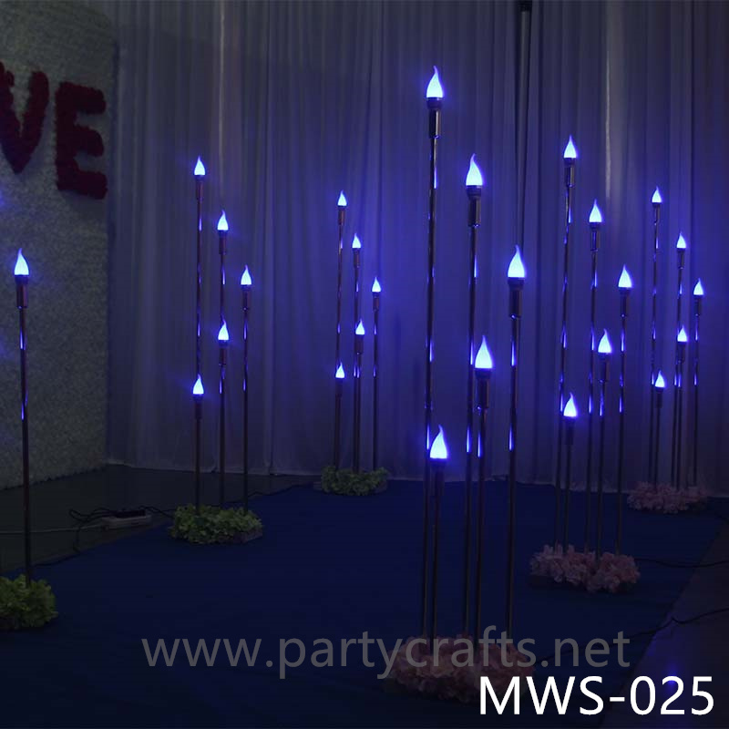 5 arms vertical tube shape stage backdrop LED light wall stainless steel backdrop party event stage decoration baby shower