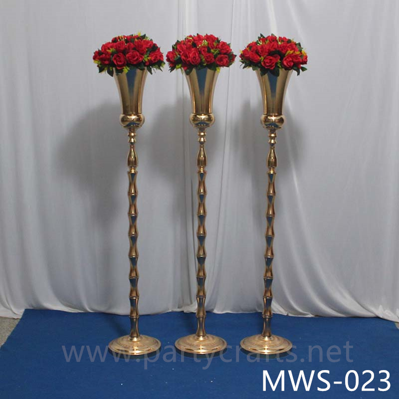 metal rose gold tall flower stand hotel hall living room decoration wedding paty event decoration