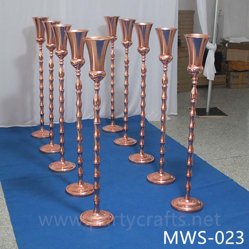 metal rose gold tall flower stand  aisle deocration hotel hall living room decoration wedding paty event decoration