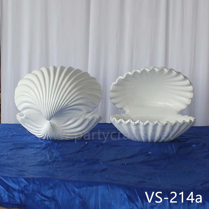 Shell shape gold & white metal flower stand wedding party event decoration bridal shower decoration  aisle deocration