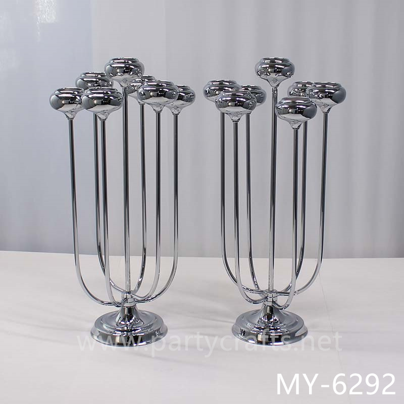 7 arms silver cluster candelabra candel holder decoration weeding party event living room hotel hall decoration