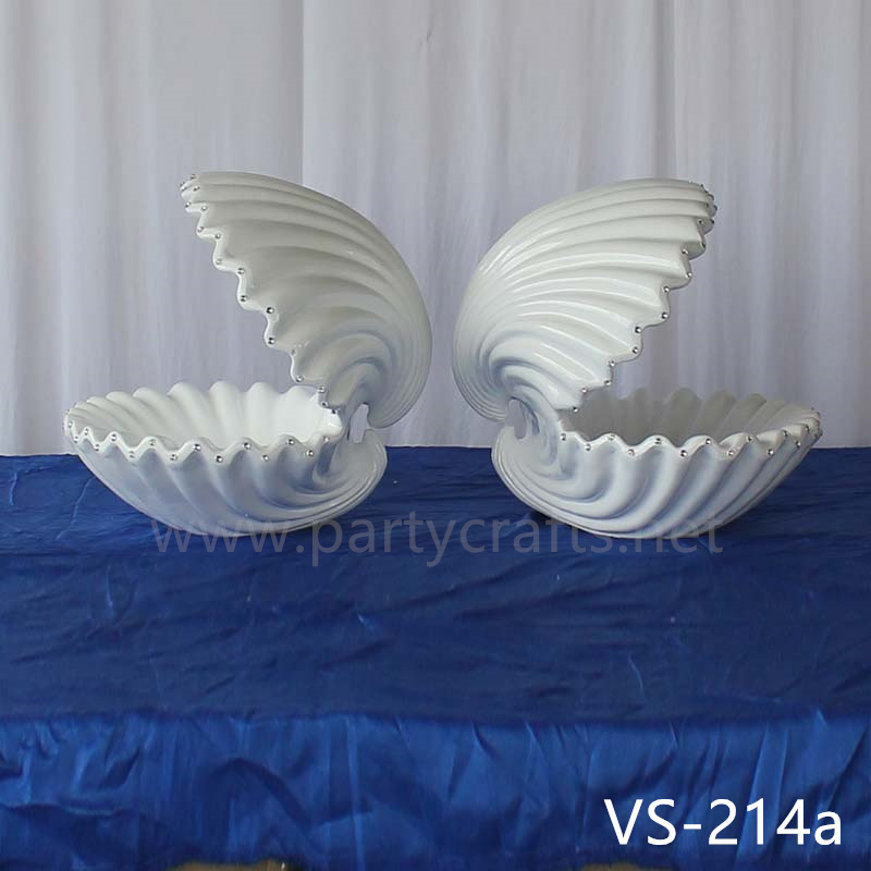 Shell shape gold & white metal flower stand wedding party event decoration bridal shower decoration  aisle deocration