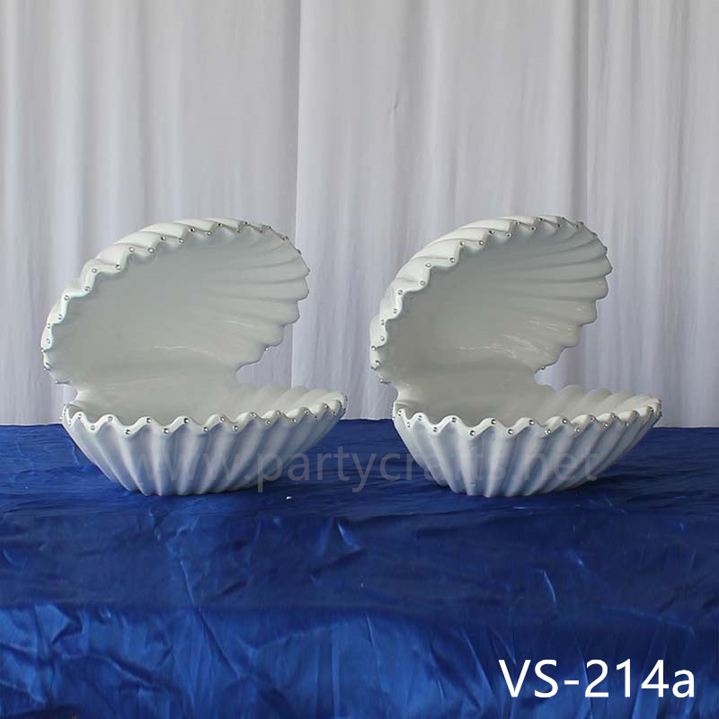 Shell shape gold & white metal flower stand wedding party event decoration bridal shower decoration  aisle deocration