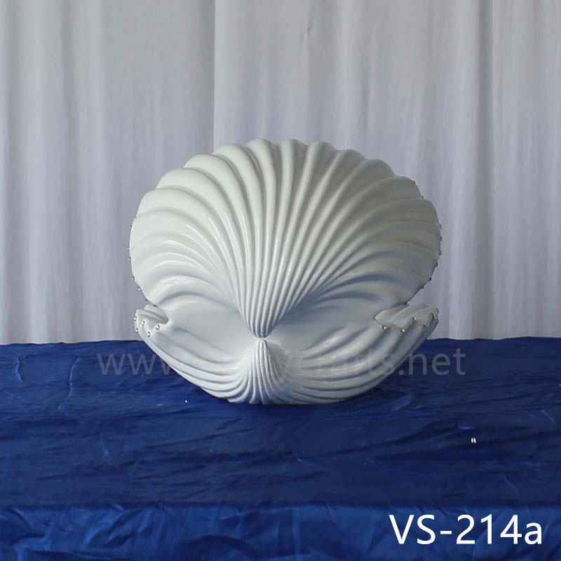 Shell shape gold & white metal flower stand wedding party event decoration bridal shower decoration  aisle deocration