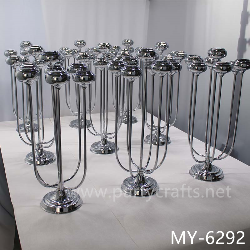 7 arms silver cluster candelabra candel holder decoration weeding party event living room hotel hall decoration