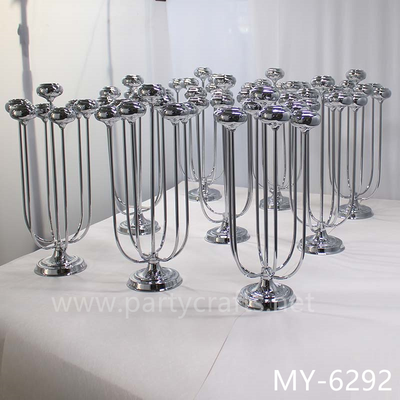 7 arms silver cluster candelabra candel holder decoration weeding party event living room hotel hall decoration