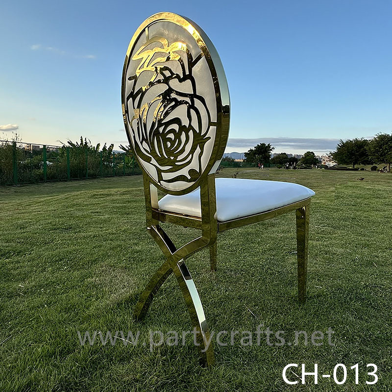 rose carved chair stainless steel chair wedding party event chair birdal shower chair dinning table chair set