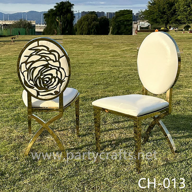 rose carved chair stainless steel chair wedding party event chair birdal shower chair dinning table chair set