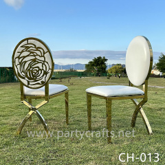 rose carved gold shiny surface chair stainless steel chair home decoration wedding party event chair  with cushion detachable armless chair birdal shower chair accent chair dinning table chair set