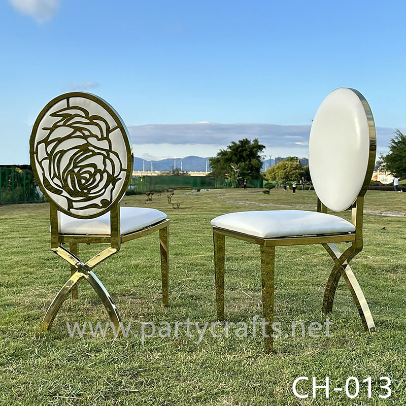 rose carved chair stainless steel chair wedding party event chair birdal shower chair dinning table chair set