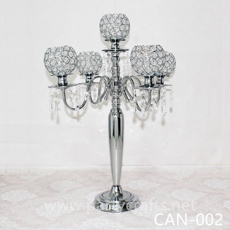 gold & silver 5 arms crystal candelabra centerpiece candle holder wedding party event bridal shower  table decoration