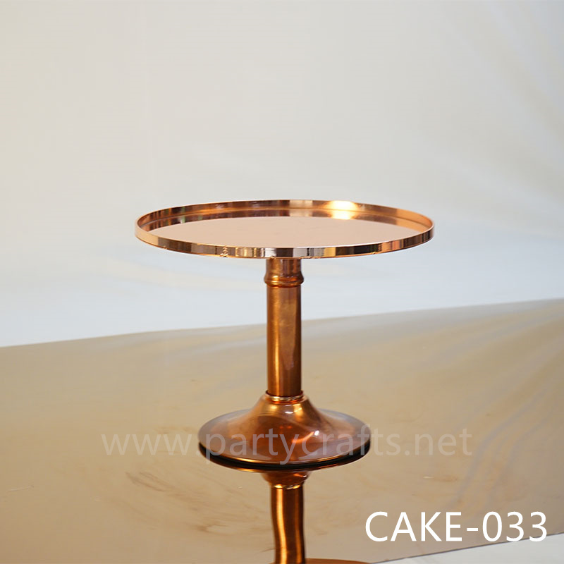 copper metal cake stand shiny surface candy stand 1 tier cake stand birthday party event wedding party event living room table decoration