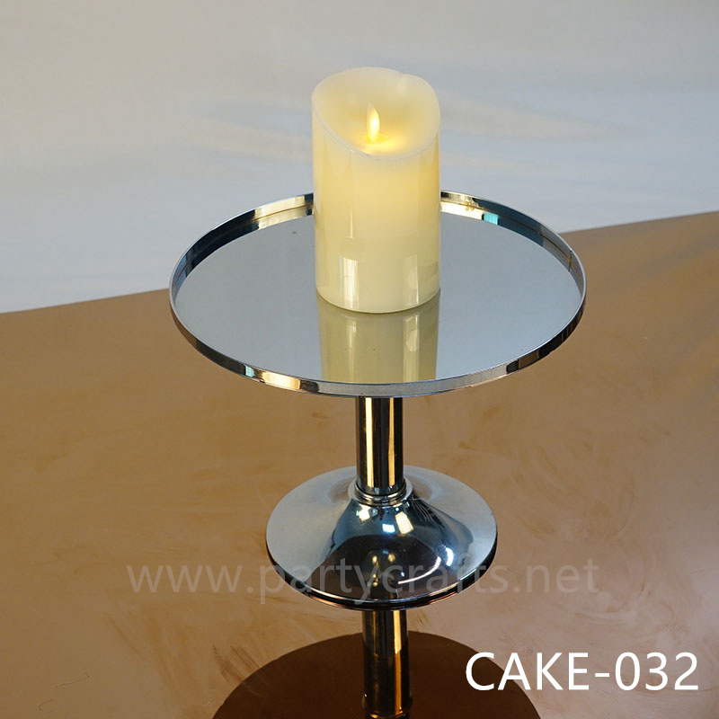 silver metal shiny surface cake stand candy stand birthday party event decoration wedding party decoration living room table decoration