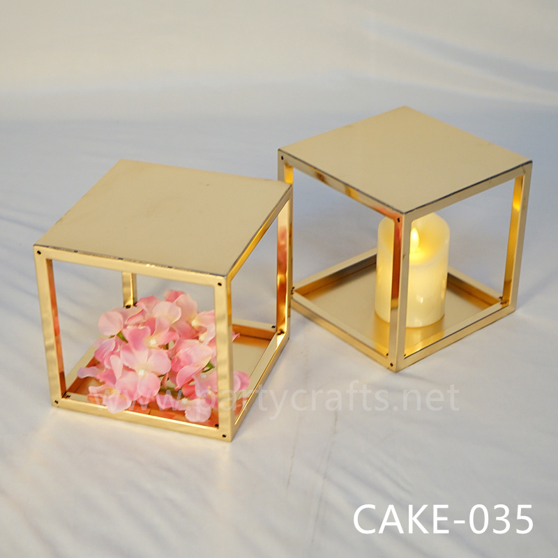 gold metal cake stand flower stand shiny surface centerpiece pedestal stand decoration cake tablr decoration birthday party event decoration