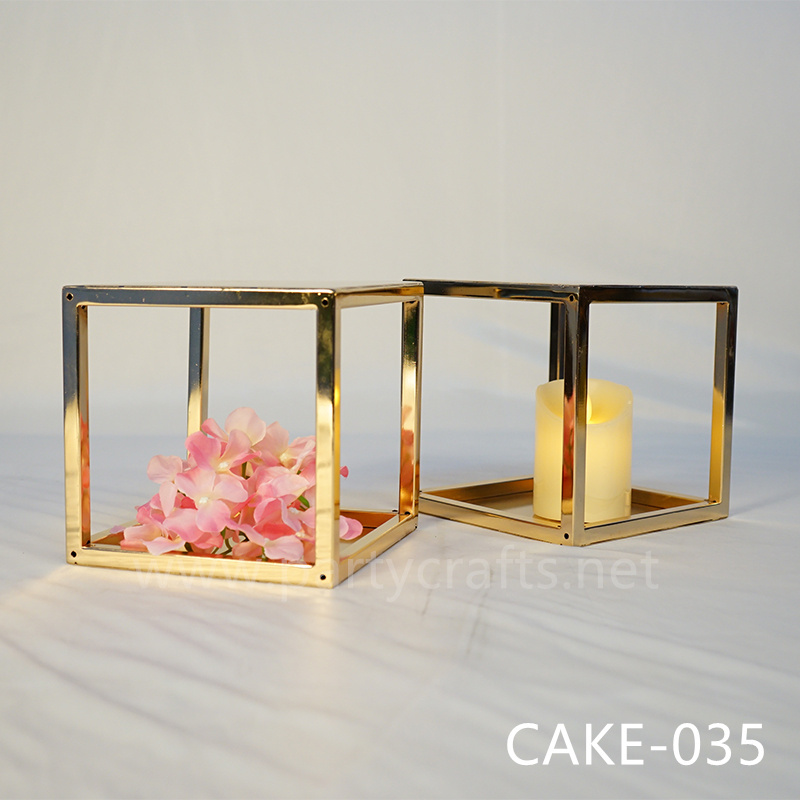 gold metal cake stand flower stand shiny surface centerpiece pedestal stand decoration cake tablr decoration birthday party event decoration