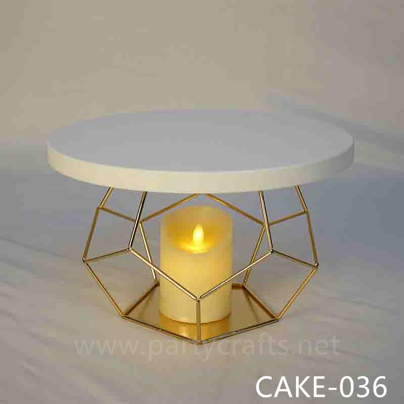 pentagon shape gold stand gold bottom white top stand cake stand flower decoration stand cake table decoration birthday party event decoration home living room decoration candy stand