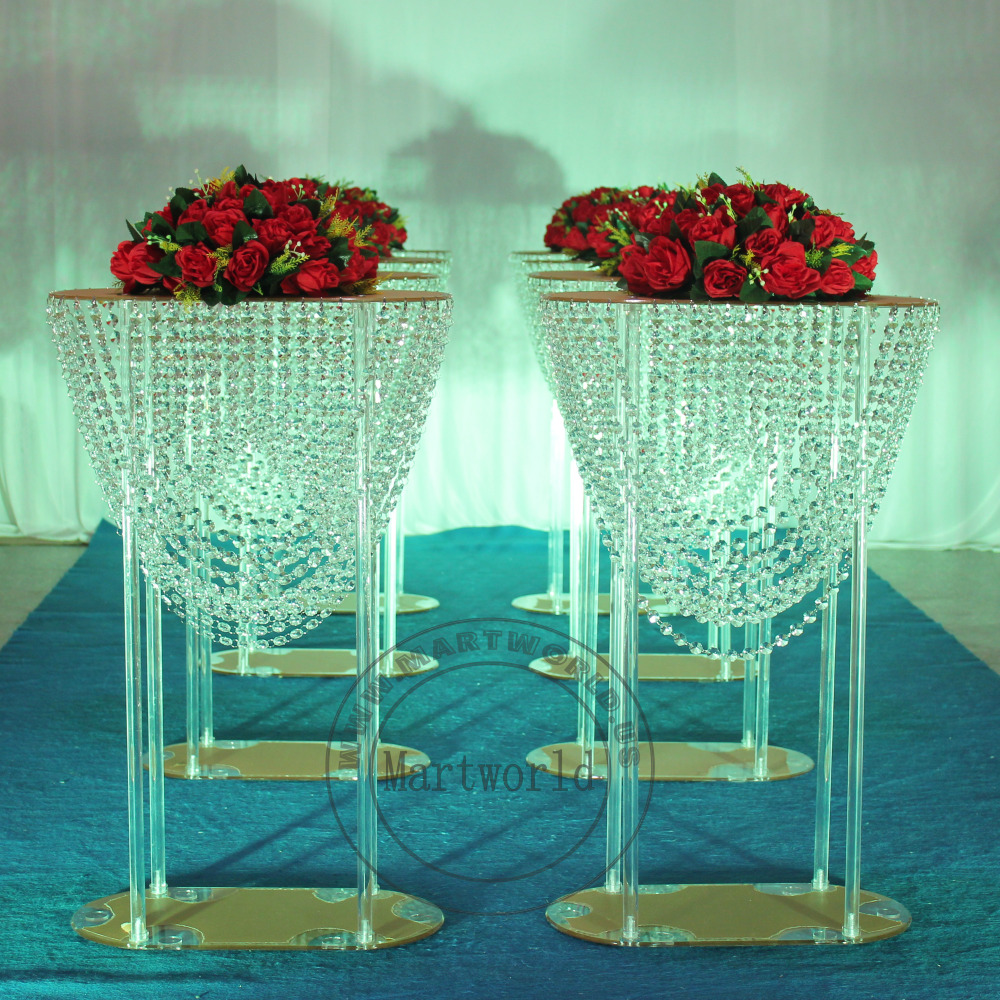 clear acrylic centerpiece crystal table centerpiece flower stand aisle decoration home decoration acrylic flower stand hanging crystal wedding table decoration birthday party event table decoration banquet event