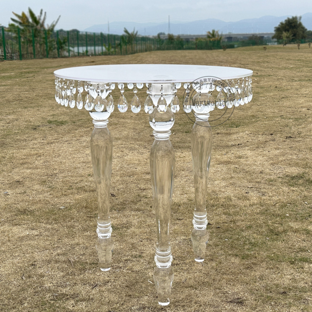 Acrylic table round crystal table bar table transparent acrylic dining table console table display table dining table for party banquet wedding and restaurant