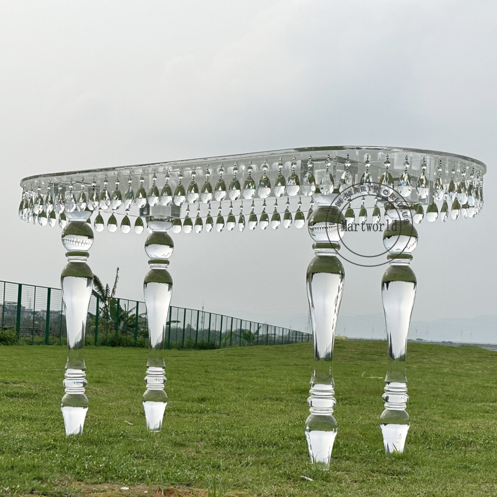 acrylic dining table round cocktail table acrylic transparent clear dining table with leg for wedding event banquet party console table