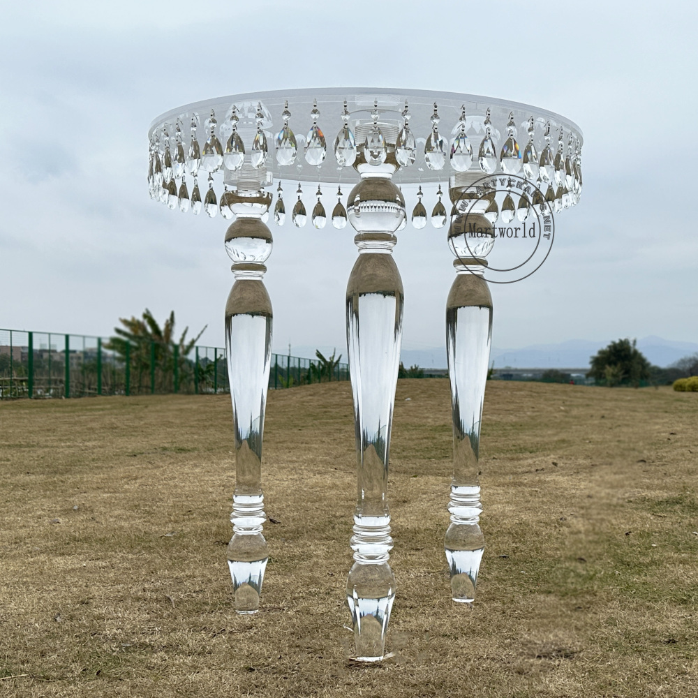 Acrylic table round crystal table bar table transparent acrylic dining table console table display table dining table for party banquet wedding and restaurant