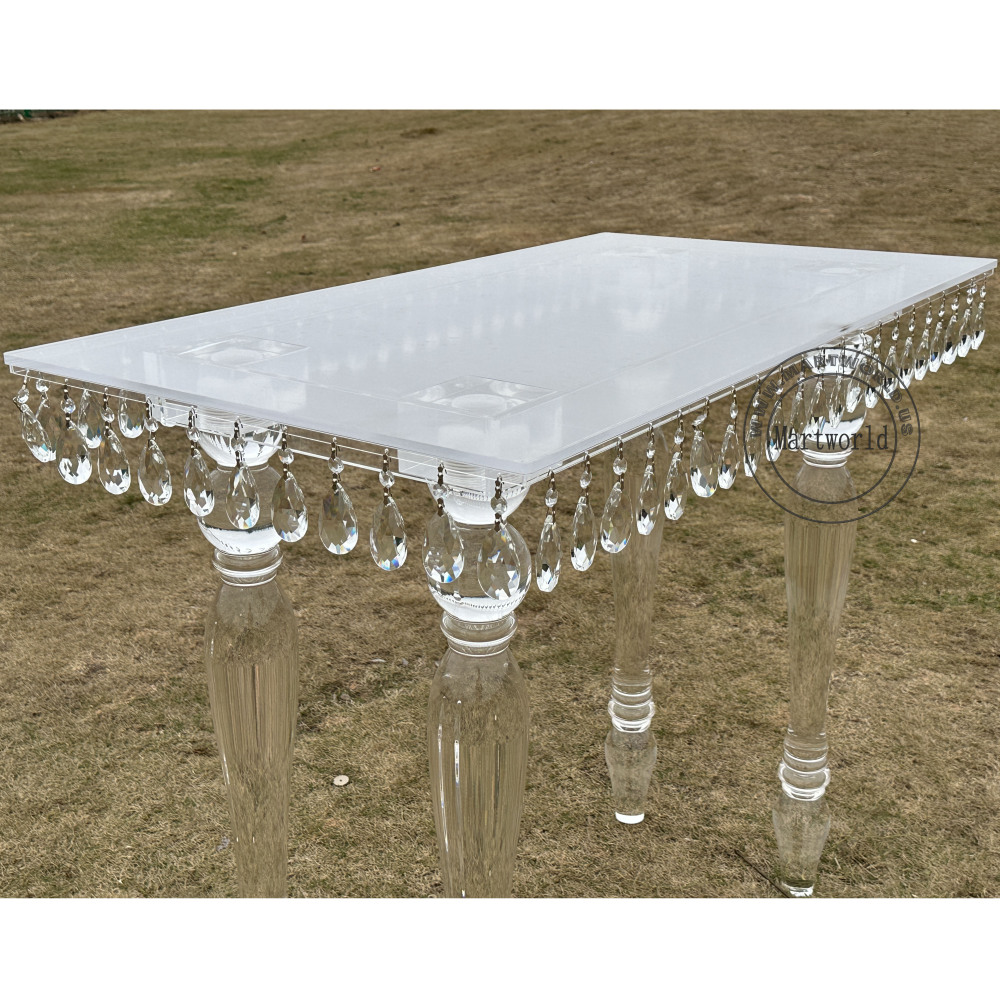 Acrylic table rectangular crystal table