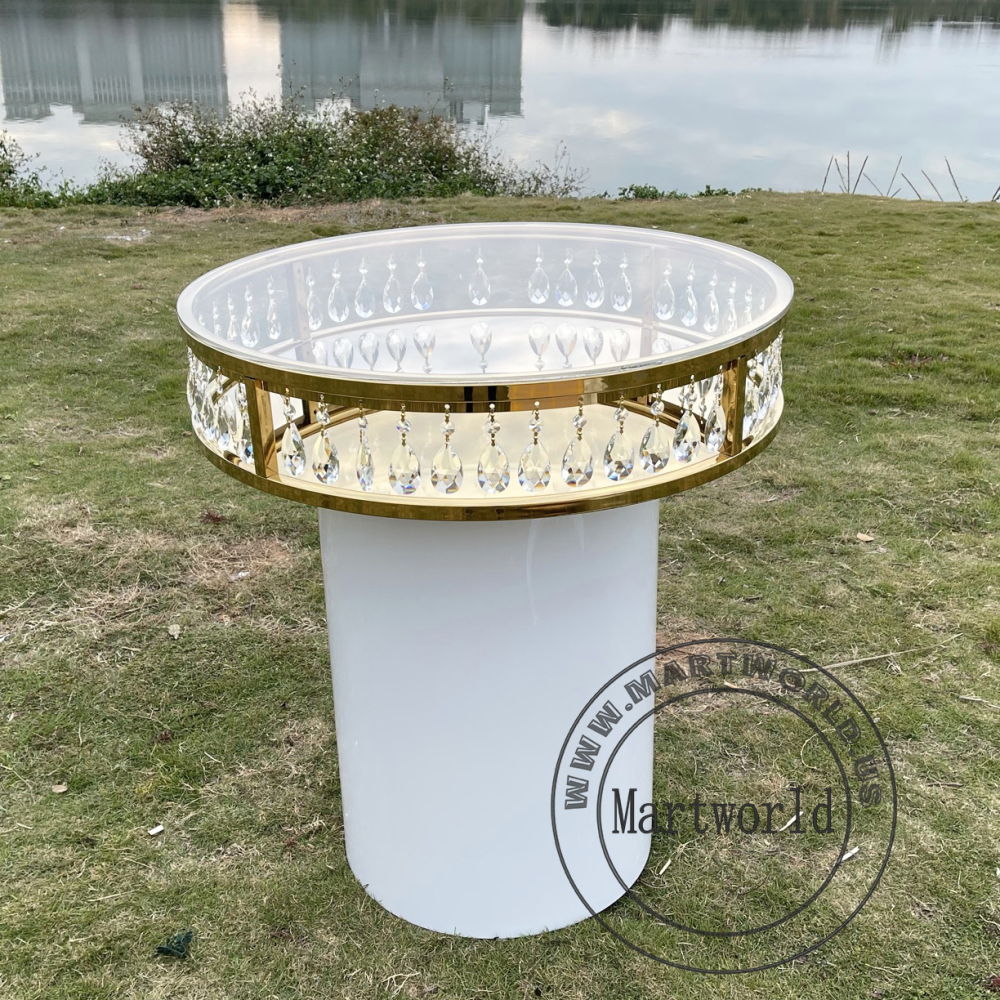 crystal round table cylinder pedestal sweets table candy table birthday dessert table