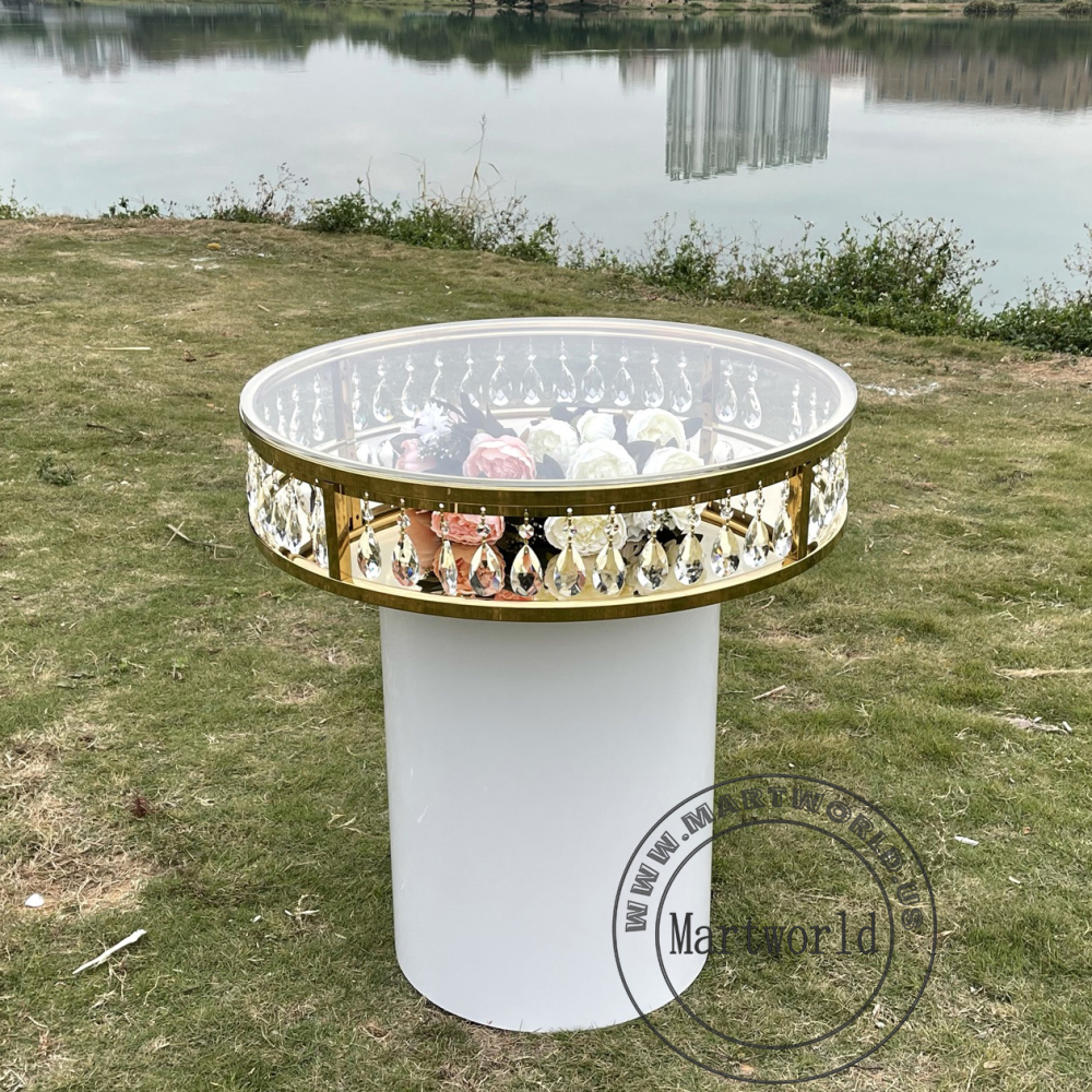 crystal round table cylinder pedestal sweets table candy table birthday dessert table