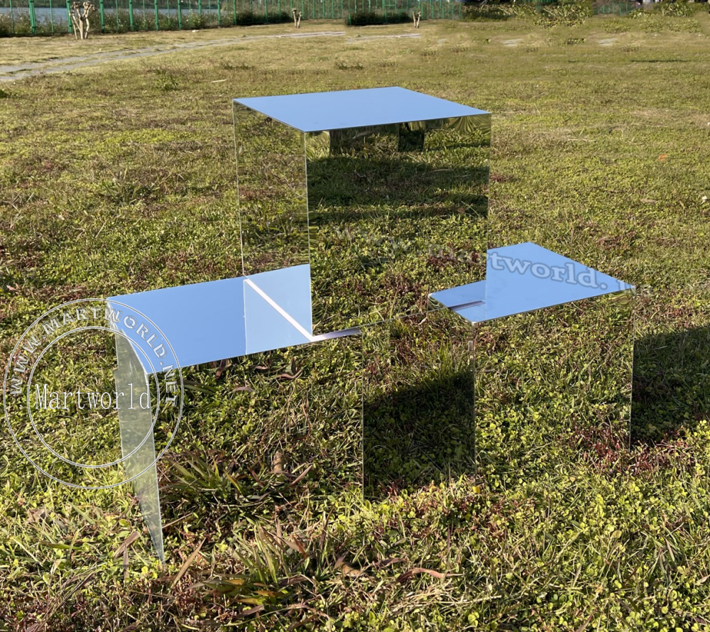 Silver mirror boxes glass mirror boxes wedding events backdrop outdoor  decorations birthday decor birthday ideas sweet table