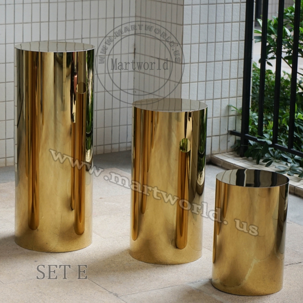 Pedestal gold table cylinder plinth table cake table birthday party table sweet table wedding table