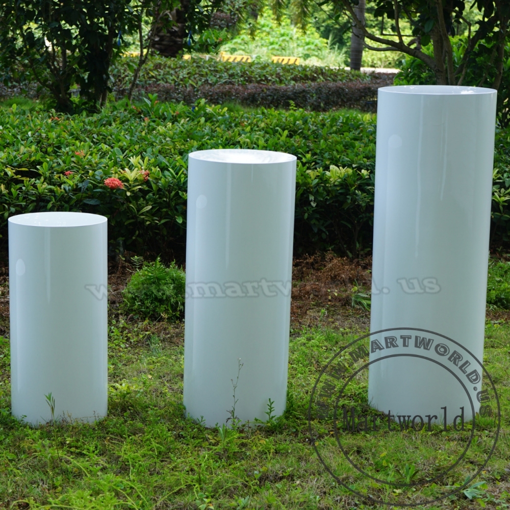 Pedestal white table cylinder plinth table cake table birthday party table sweet table wedding table