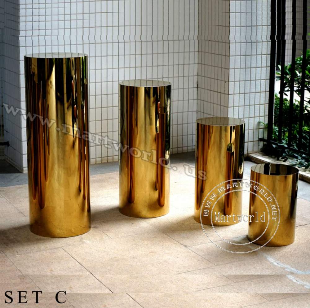 Pedestal gold table cylinder plinth table cake table birthday party table sweet table wedding table