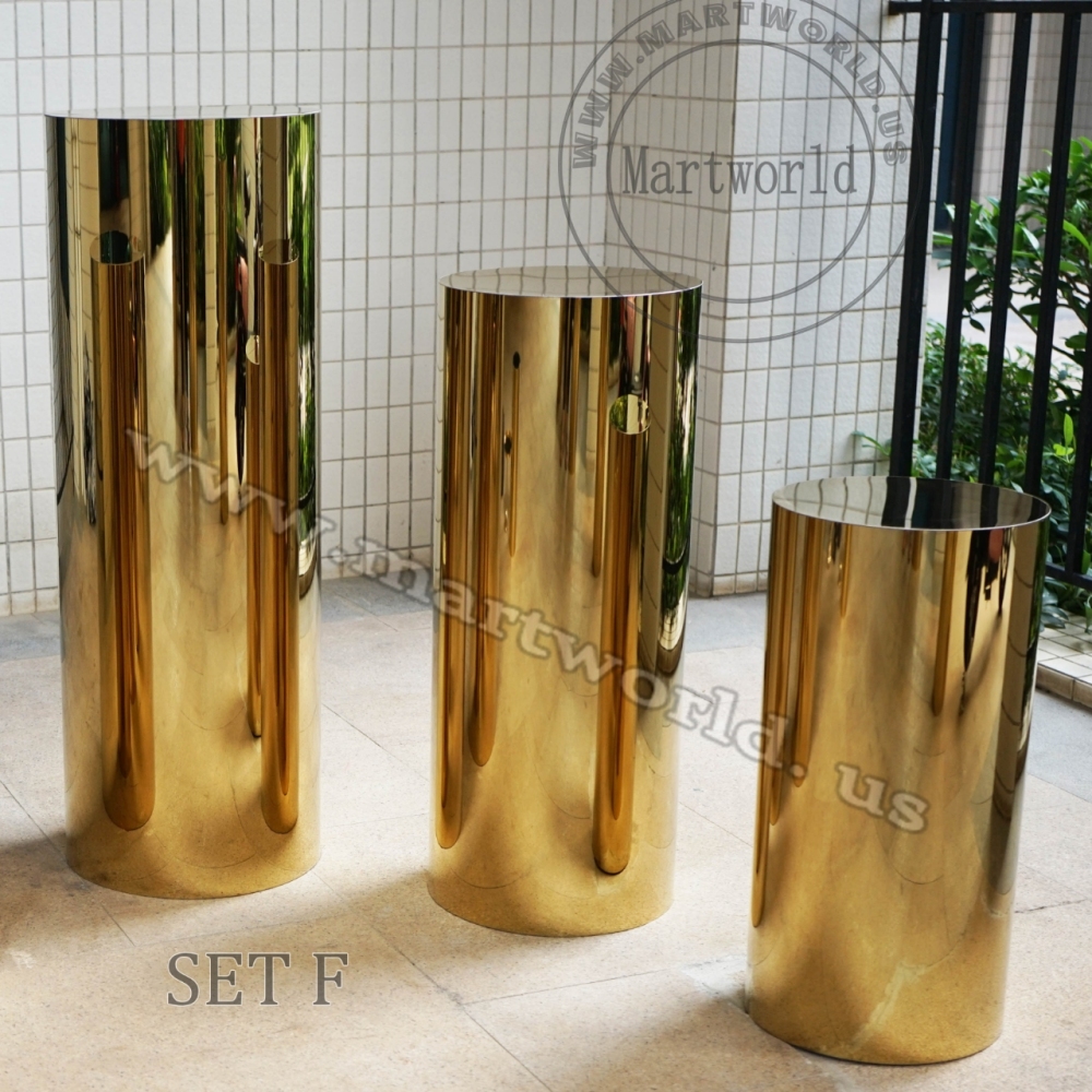 Pedestal gold table cylinder plinth table cake table birthday party table sweet table wedding table